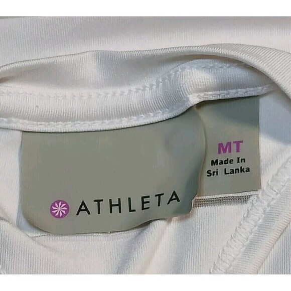Athleta Active Tank Top Women's Ivory Racerback Sheer Gym Workout Size MT - Picture 6 of 8